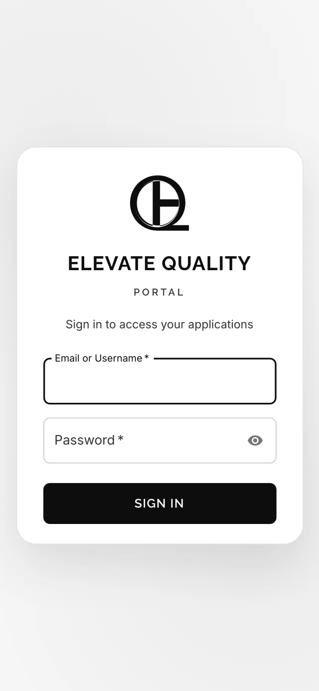 ELQ Portal — Web portal on a phone